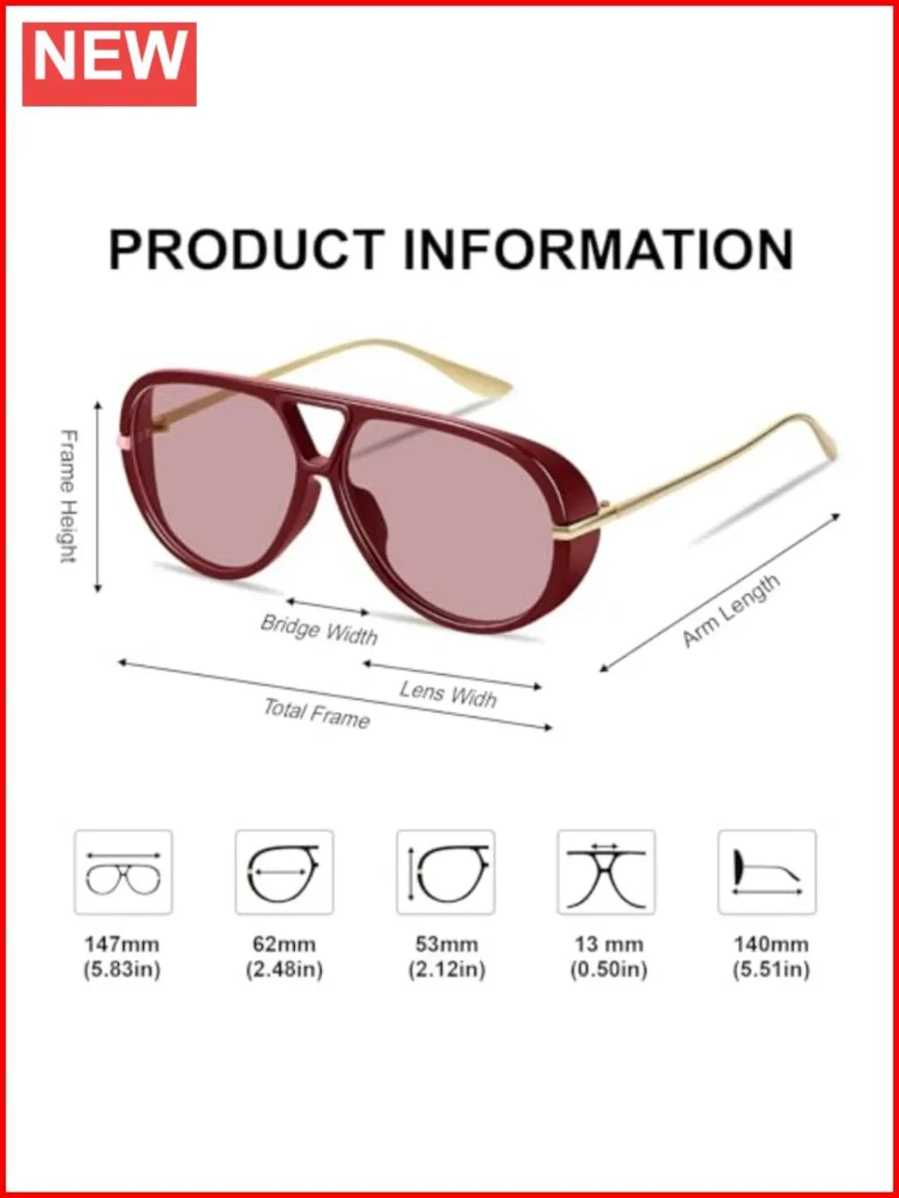 Oversized Retro Aviator Sunglasses UV400 Protection 3 Pack